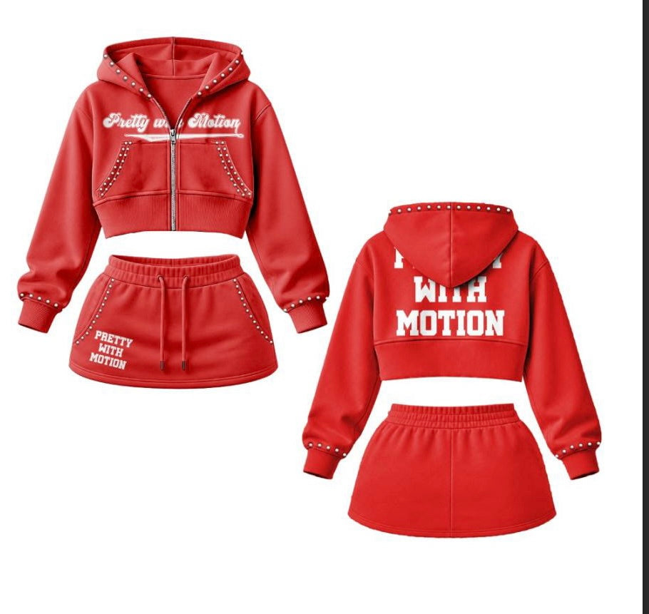 “Really lit “ red skirt set 🔥