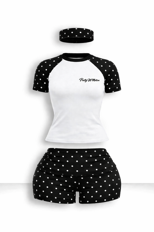 Black polka dot 3pc set